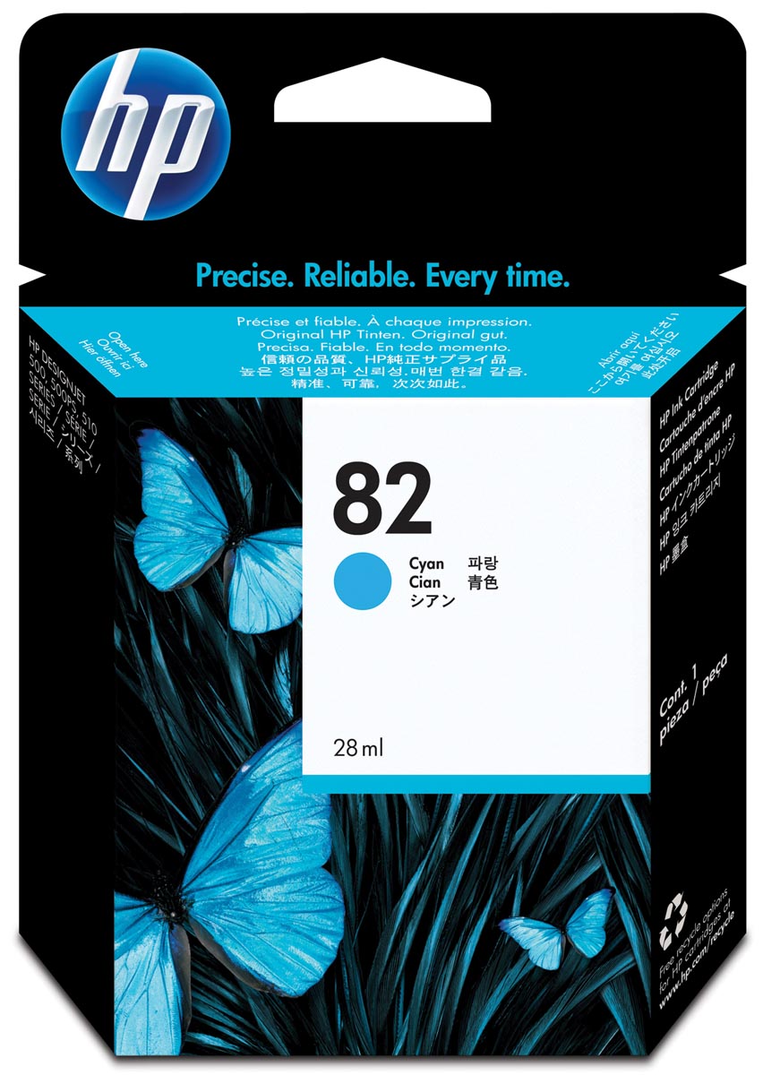 HP inktcartridge 82, 3.200 pagina's, OEM C4911A, cyaan