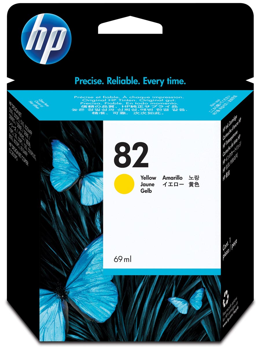 HP inktcartridge 82, 3.200 pagina's, OEM C4913A, geel