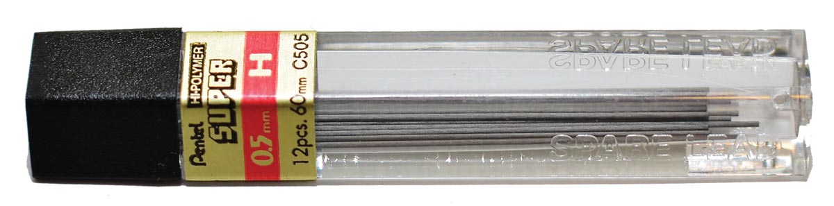 Pentel potloodstiften, 0,5 mm, B, etui van 12 stuks afbeelding