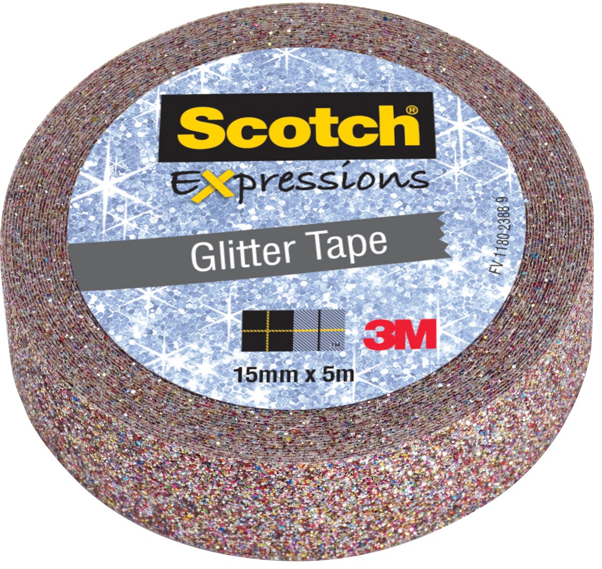 Scotch Expressions glitter tape, 15 mm x 5 m, multi colored