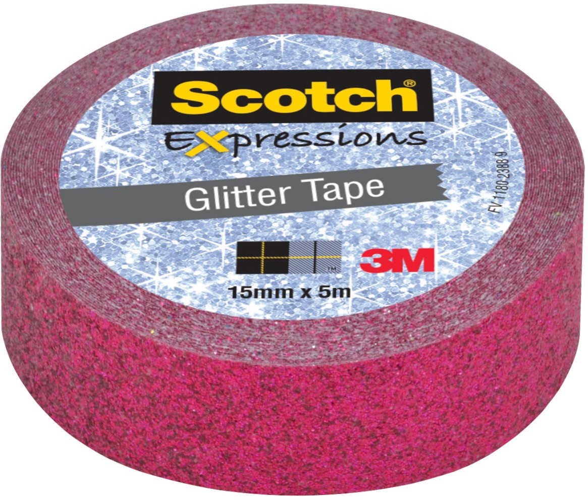 Scotch Expressions glitter tape, 15 mm x 5 m, roze bij VindiQ Office