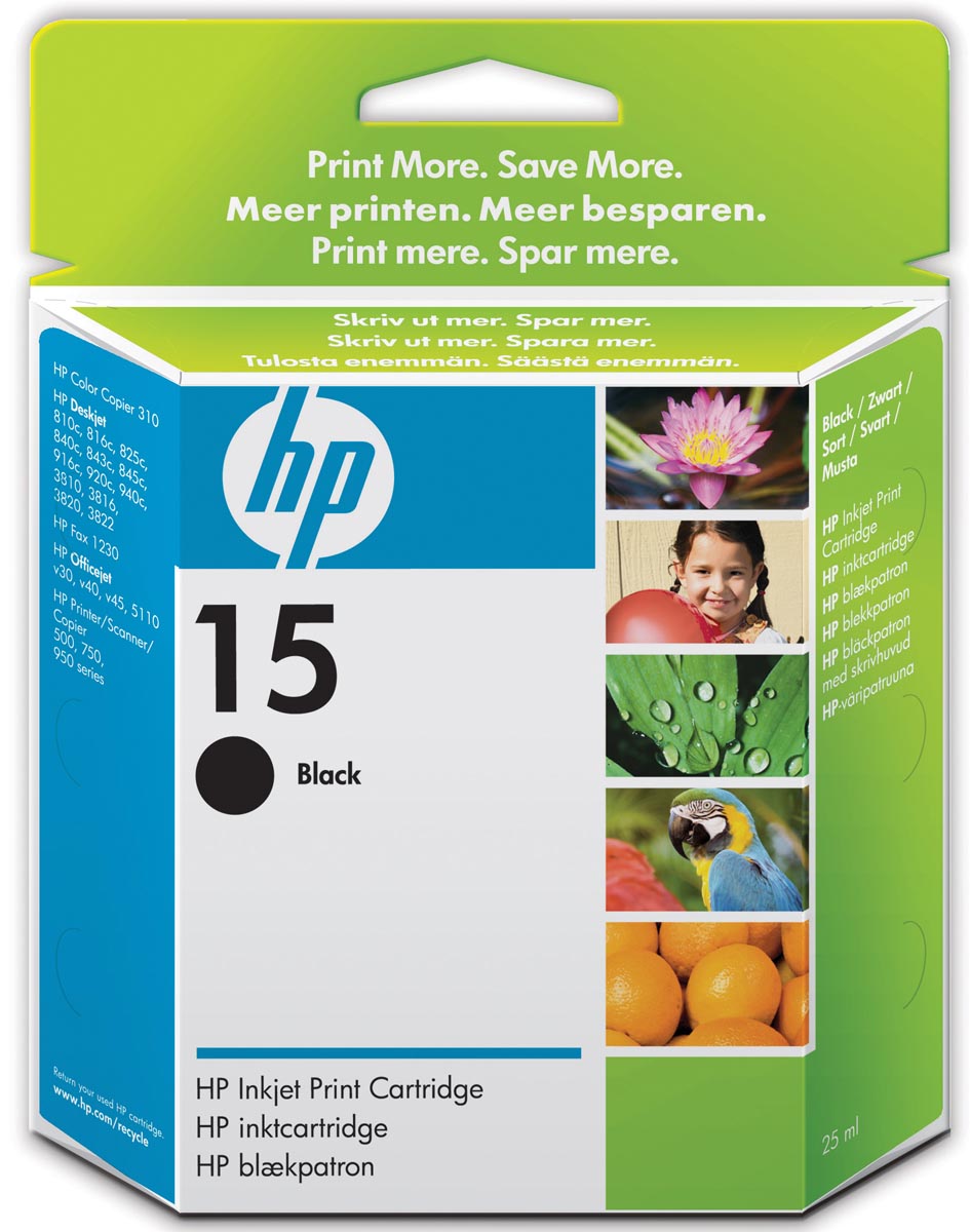HP inktcartridge 15, 500 pagina's, OEM C6615DE, zwart HP inktcartridge 15, 500 pagina's, OEM C6615DE, zwart