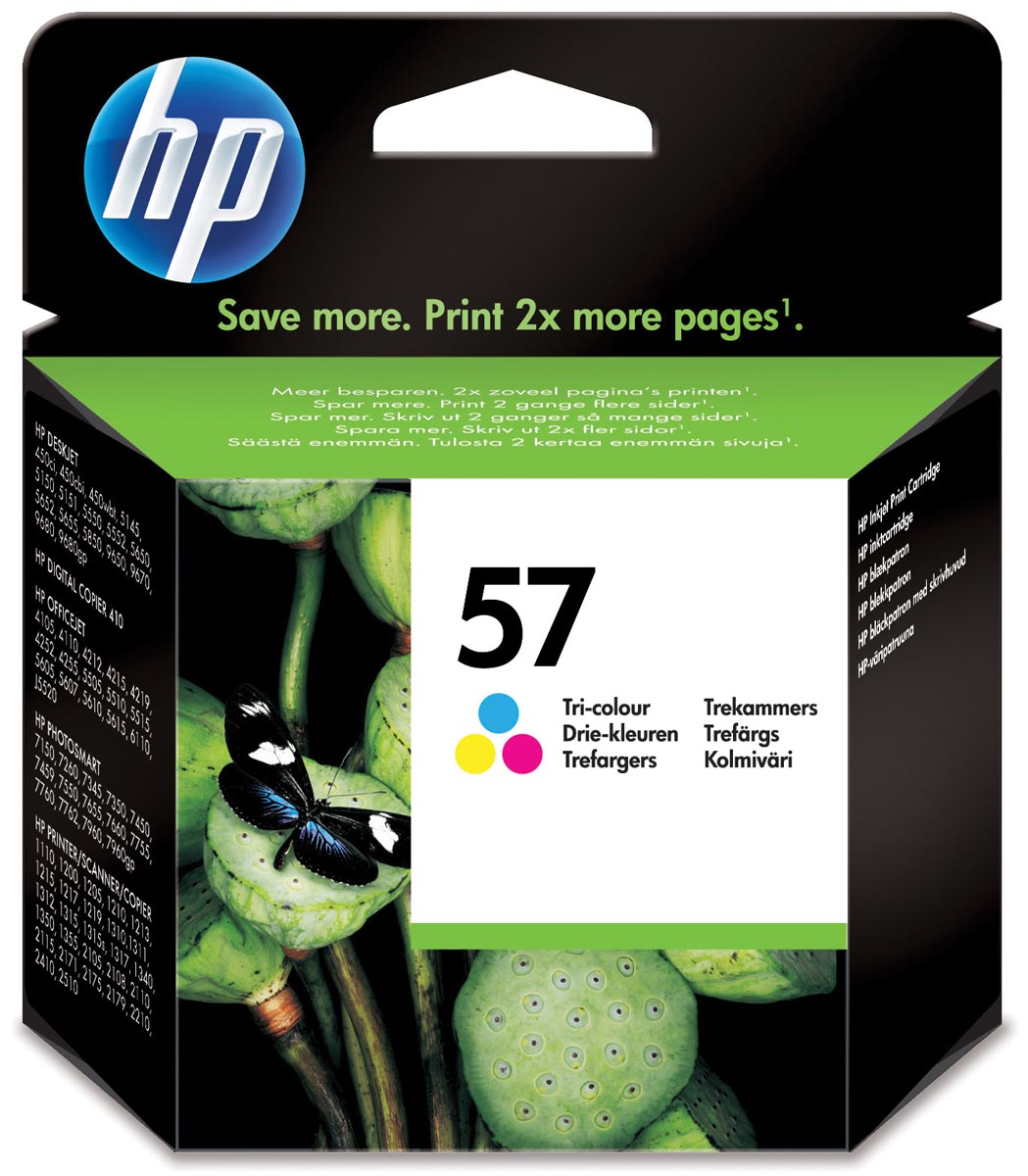HP inktcartridge 57, 500 pagina&apos;s, OEM C6657AE, 3 kleuren afbeelding