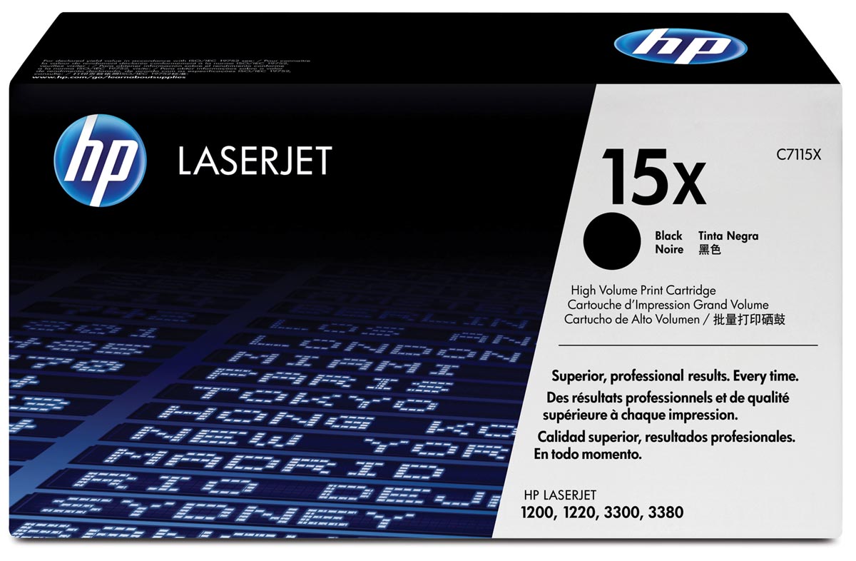 HP toner 15X, 3 500 pagina's, OEM C7115X, zwart