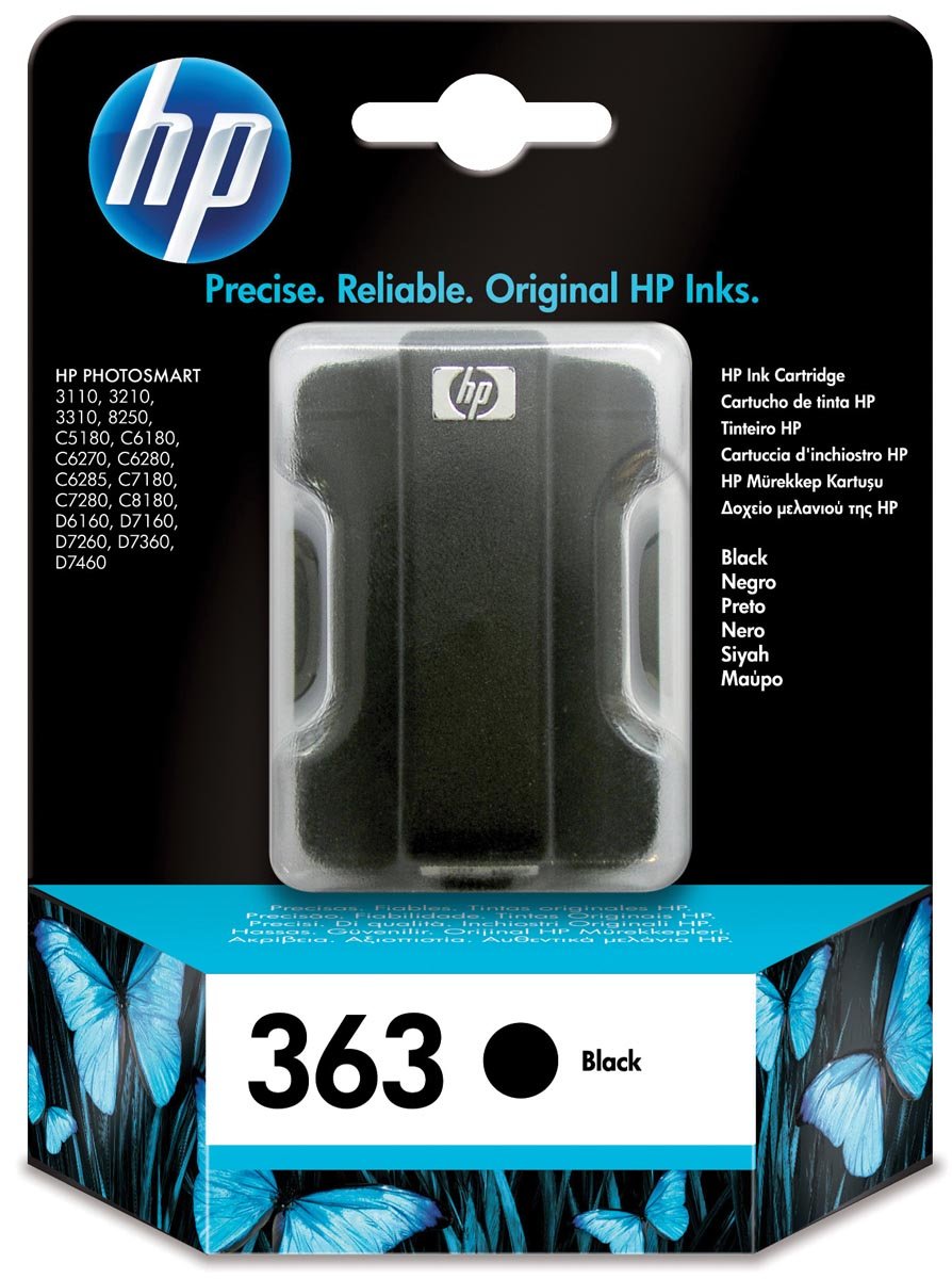 HP inktcartridge 363, 410 pagina's, OEM C8721EE, zwart HP inktcartridge 363, 410 pagina's, OEM C8721EE, zwart
