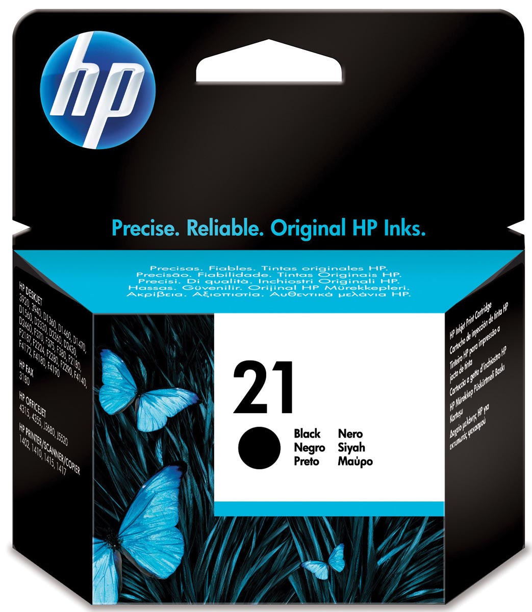 HP inktcartridge 21, 190 pagina&apos;s, OEM C9351AE, zwart afbeelding