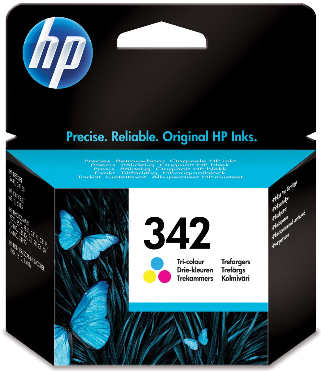 HP inktcartridge 342, 175 pagina's, OEM C9361EE 301, 3 kleuren, met beveiligingssysteem