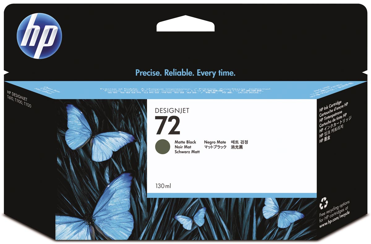 HP inktcartridge 72, 130 ml, OEM C9403A, zwart mat afbeelding