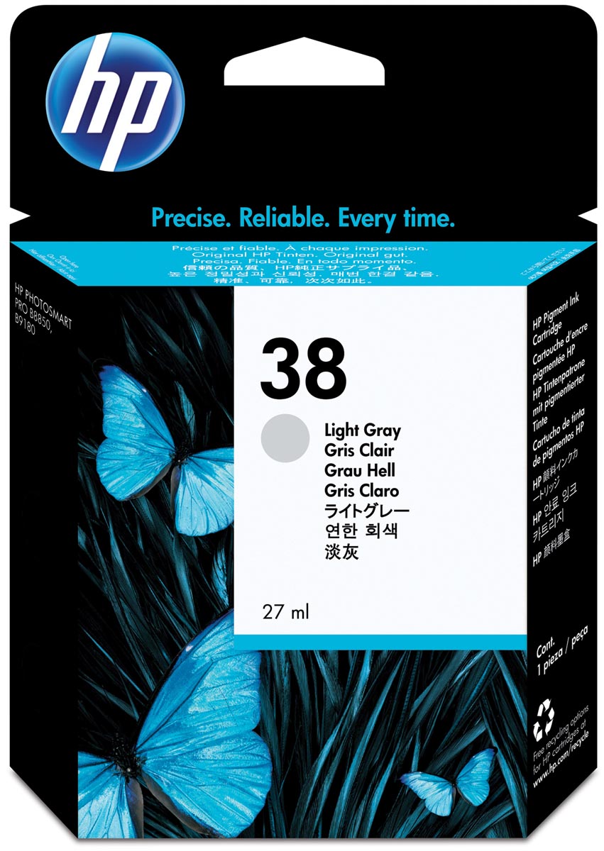 HP inktcartridge 38, 320 tot 440 foto's, OEM C9414A, licht grijs