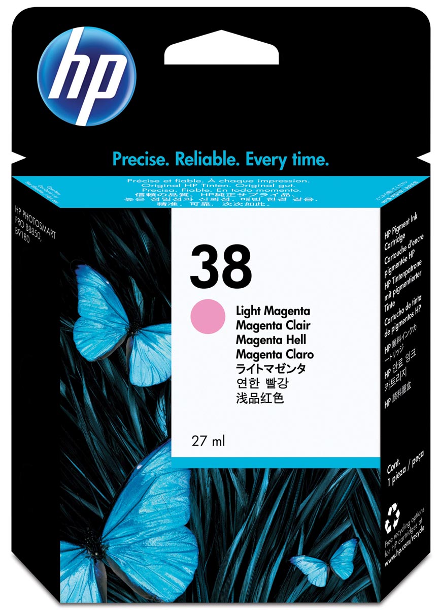 HP inktcartridge 38, 440 tot 605 foto's, OEM C9419A, licht magenta