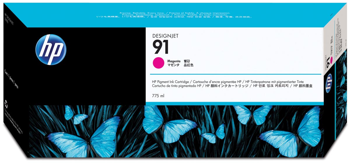 HP inktcartridge 91, 775 ml, OEM C9468A, magenta