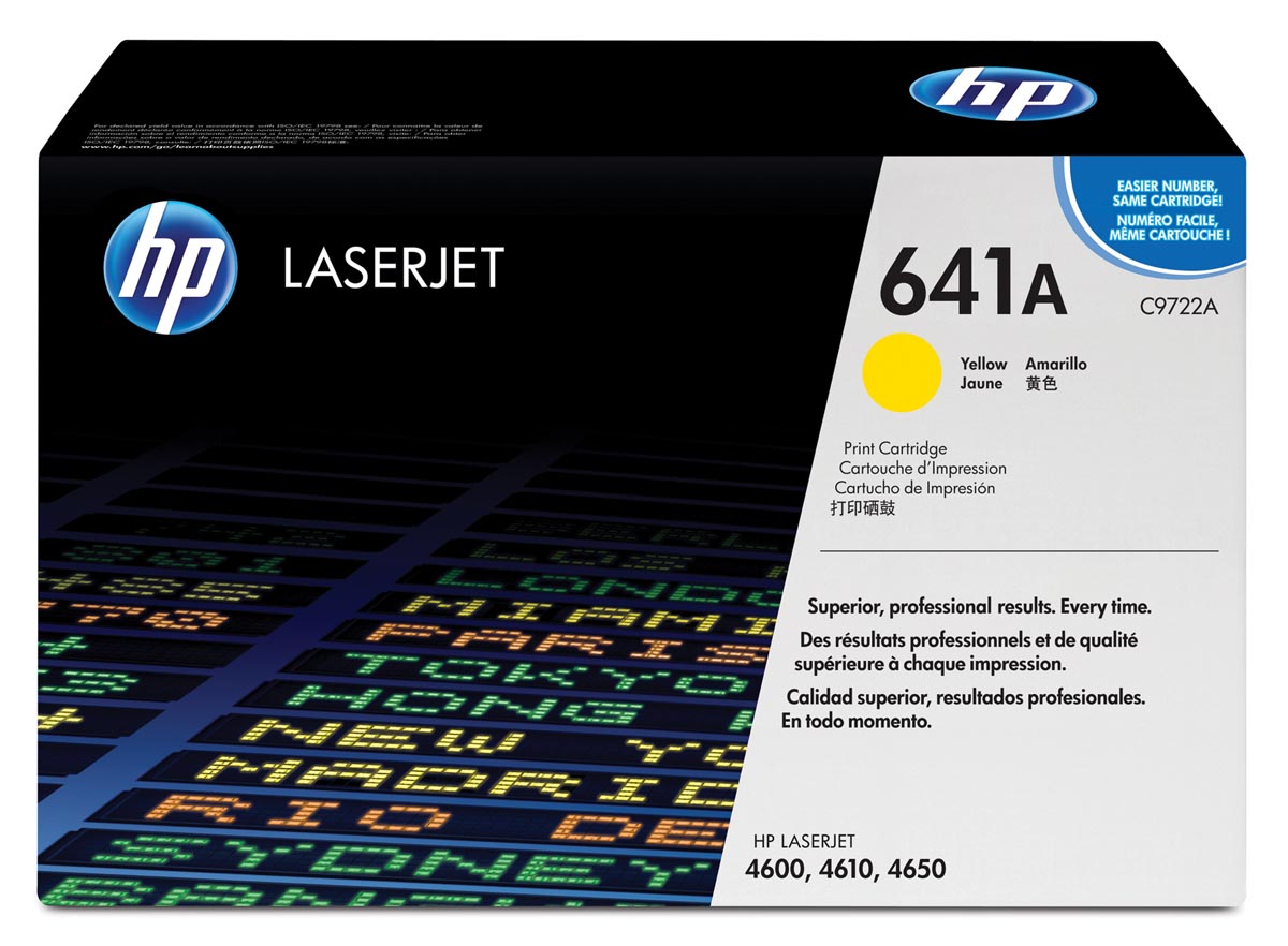 HP toner 641A, 8 000 pagina's, OEM C9722A, geel