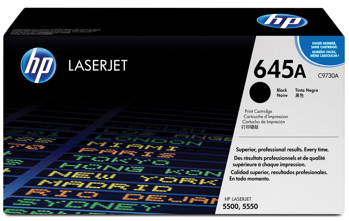 HP toner 645A, 13 000 pagina's, OEM C9730A, zwart