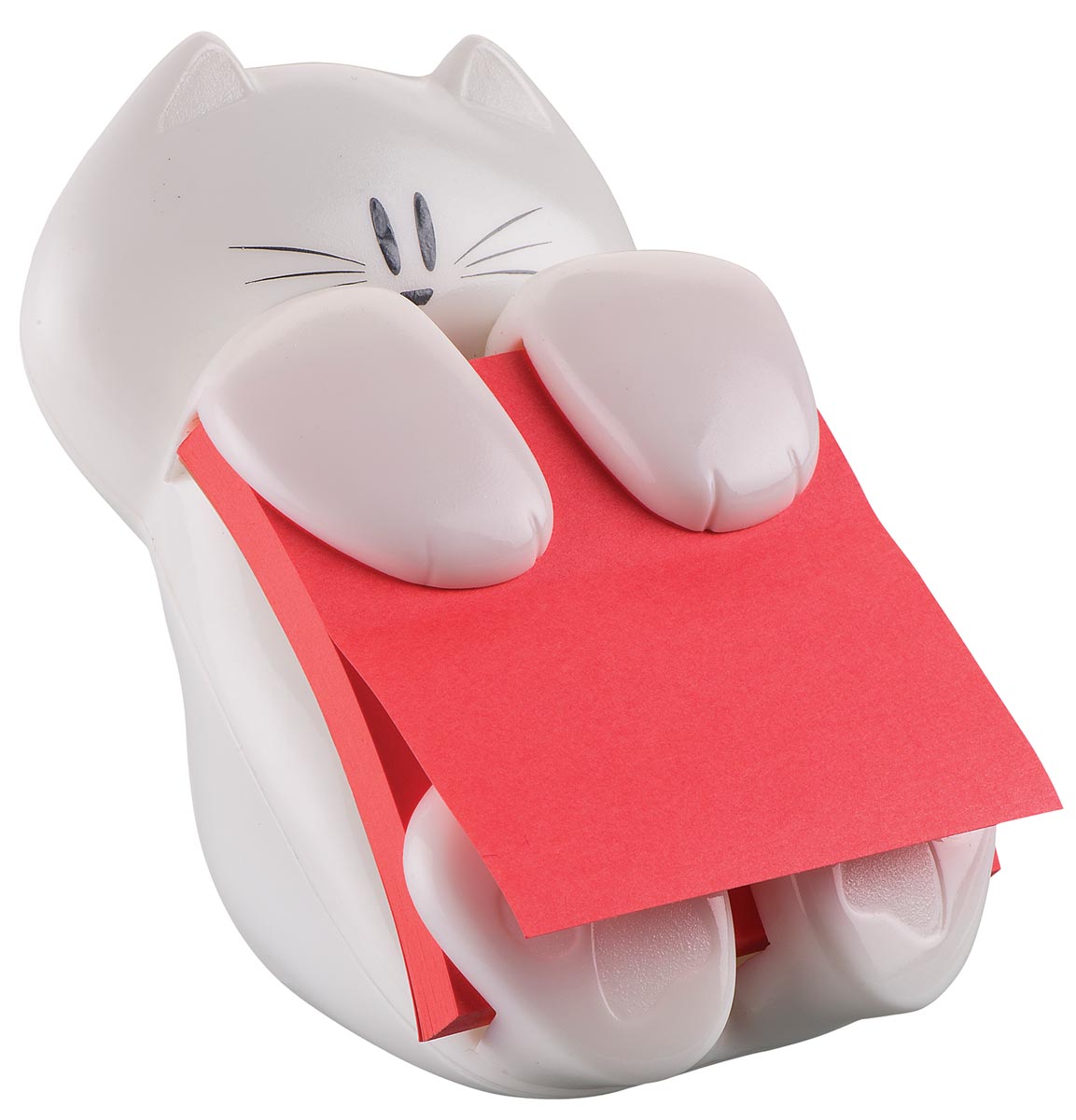 Post-it Super Sticky Z-notes dispenser, kat, voor ft 76 x 76, met 1 blok van 90 blaadjes rood afbeelding
