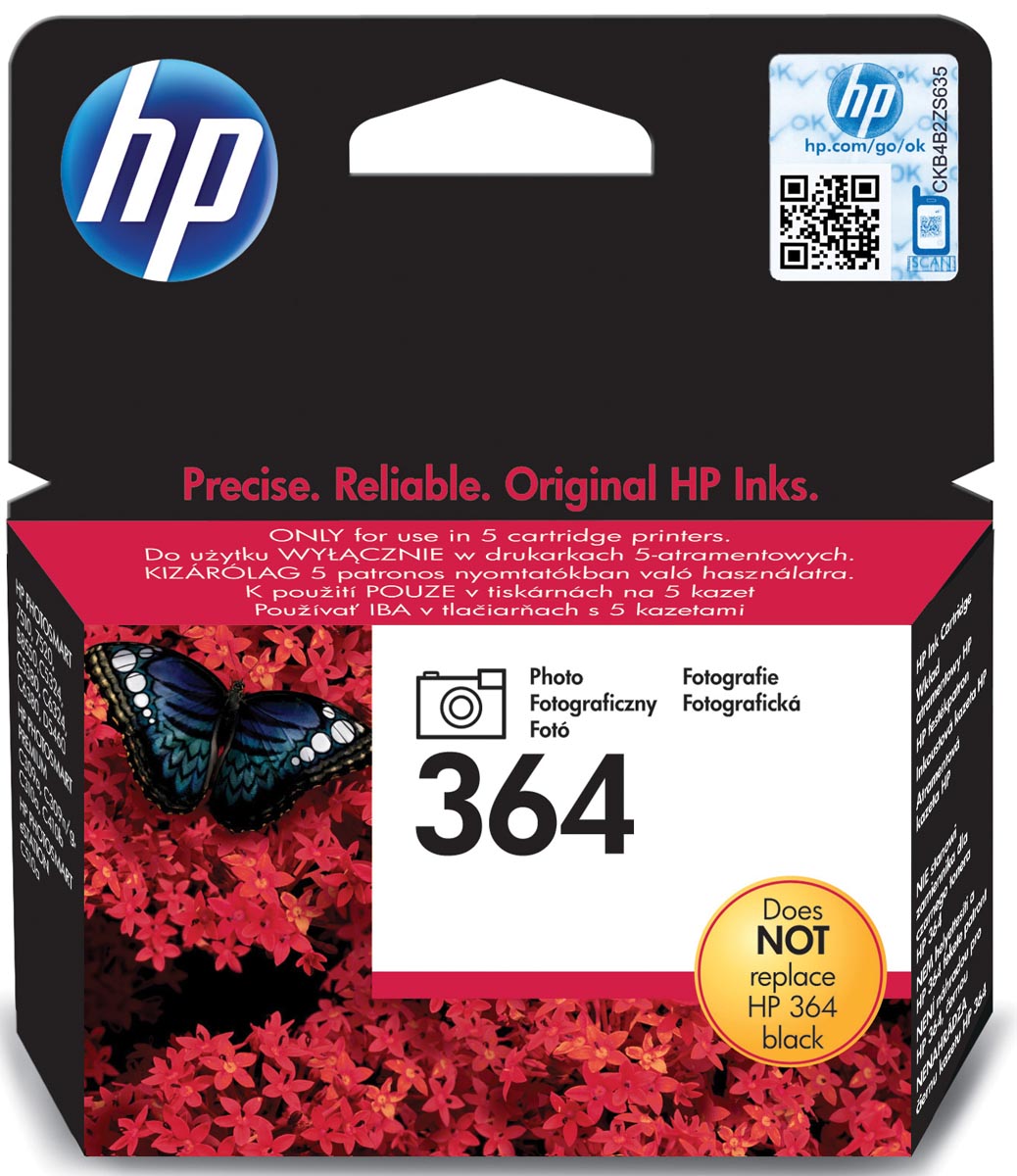 HP inktcartridge 364, 130 pagina&apos;s, OEM CB317EE, zwart foto afbeelding