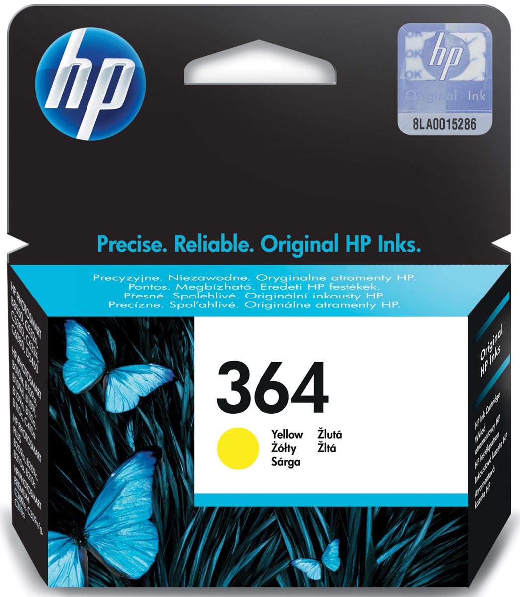 HP inktcartridge 364, 300 pagina's, OEM CB320EE, geel