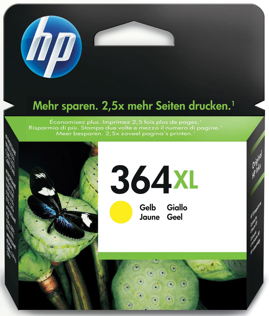 HP inktcartridge 364XL, 750 pagina's, OEM CB325EE, geel
