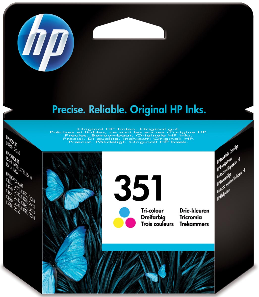 HP inktcartridge 351, 170 pagina&apos;s, OEM CB337EE, 3 kleuren afbeelding