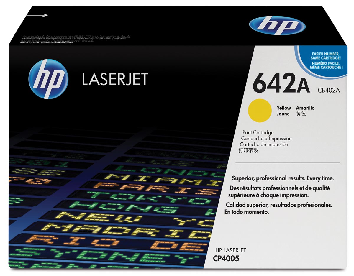 HP toner 642A, 7 500 pagina's, OEM CB402A, geel