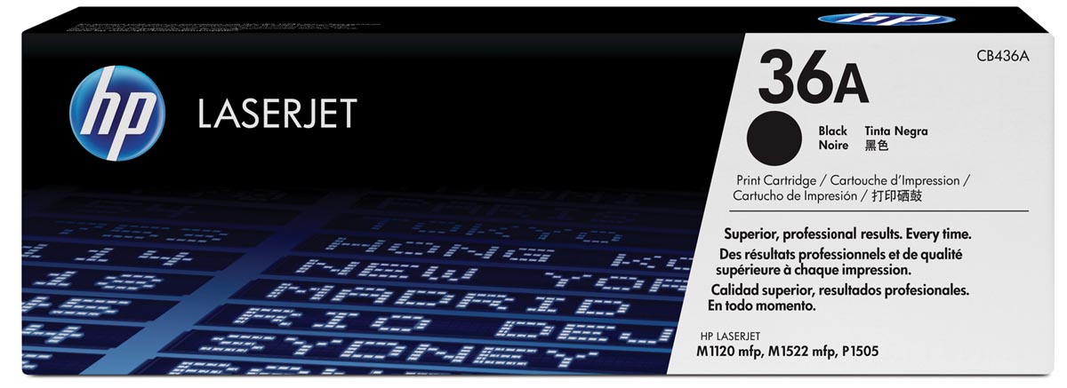 HP toner 36A, 2 000 pagina&apos;s, OEM CB436A, zwart afbeelding