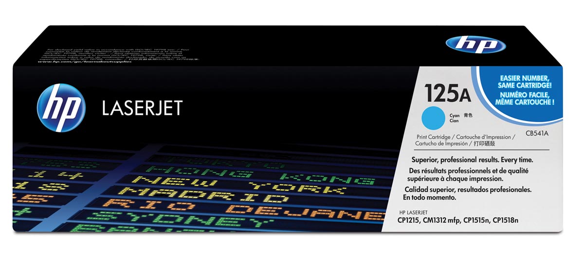 HP toner 125A, 1 400 pagina&apos;s, OEM CB541A, cyaan afbeelding