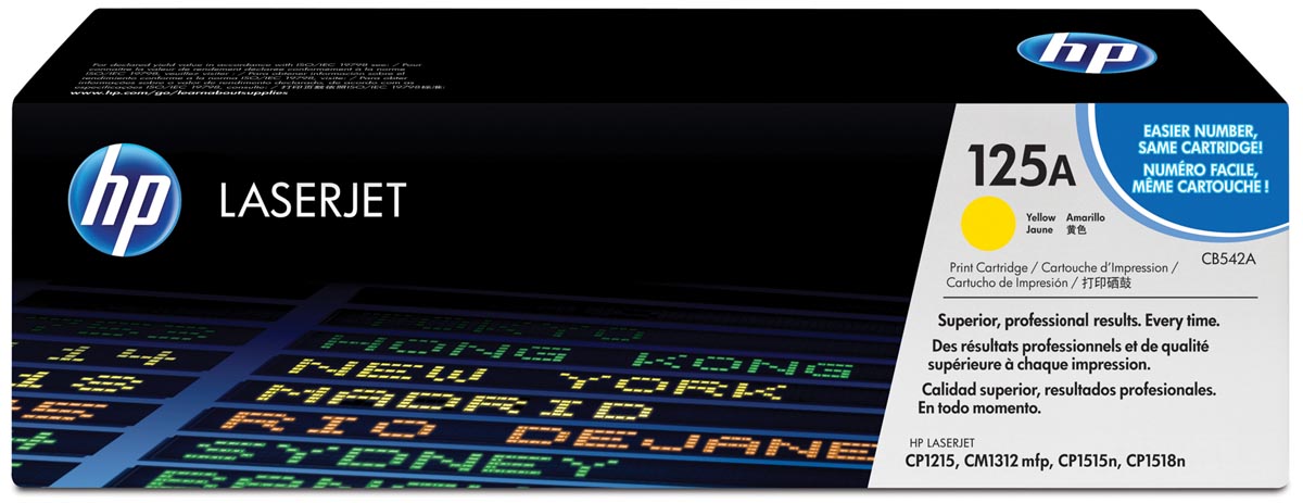 HP toner 125A, 1 400 pagina&apos;s, OEM CB542A, geel afbeelding
