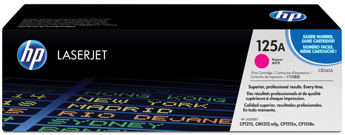 HP toner 125A, 1 400 pagina's, OEM CB543A, magenta HP toner 125A, 1 400 pagina's, OEM CB543A, magenta
