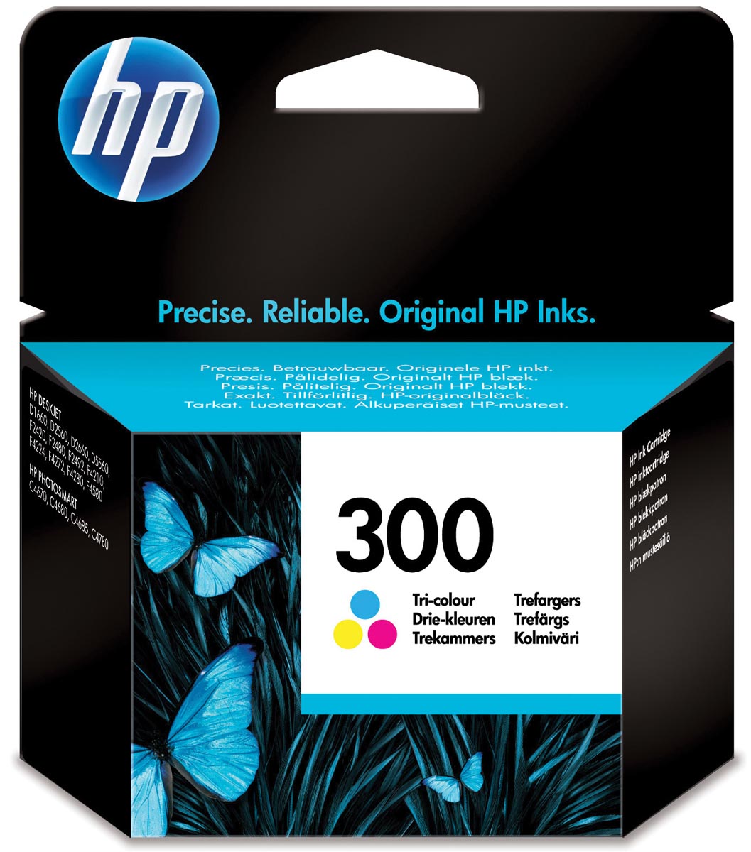 HP inktcartridge 300, 165 pagina's, OEM CC643EE, 3 kleuren HP inktcartridge 300, 165 pagina's, OEM CC643EE, 3 kleuren