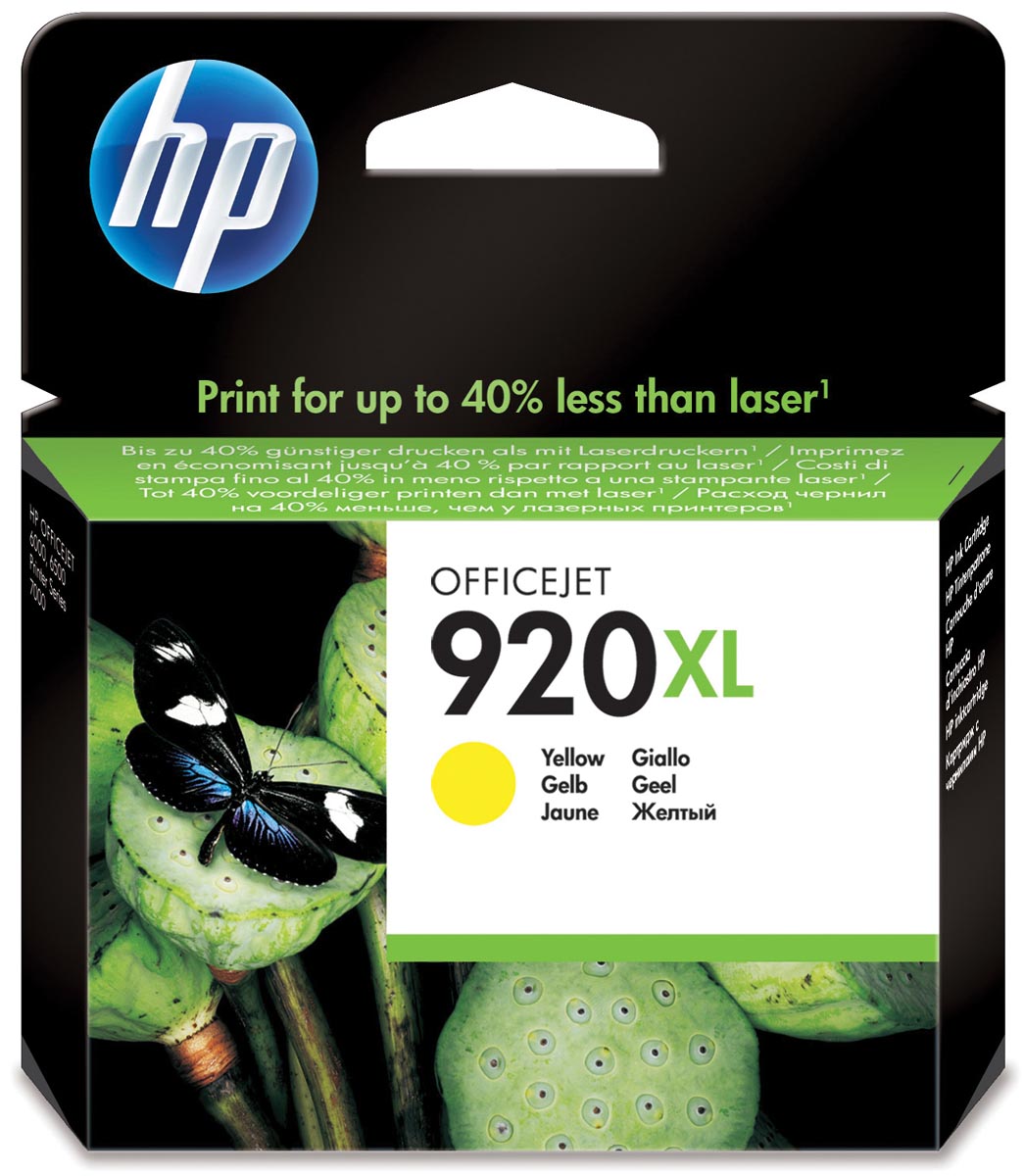 HP inktcartridge 920XL, 700 pagina&apos;s, OEM CD974AE, geel afbeelding