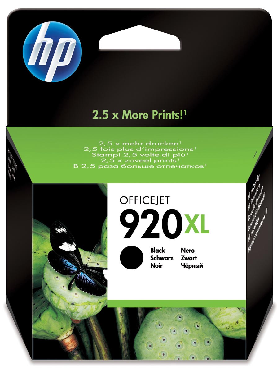 HP inktcartridge 920XL, 1.200 pagina's, OEM CD975AE, zwart HP inktcartridge 920XL, 1.200 pagina's, OEM CD975AE, zwart