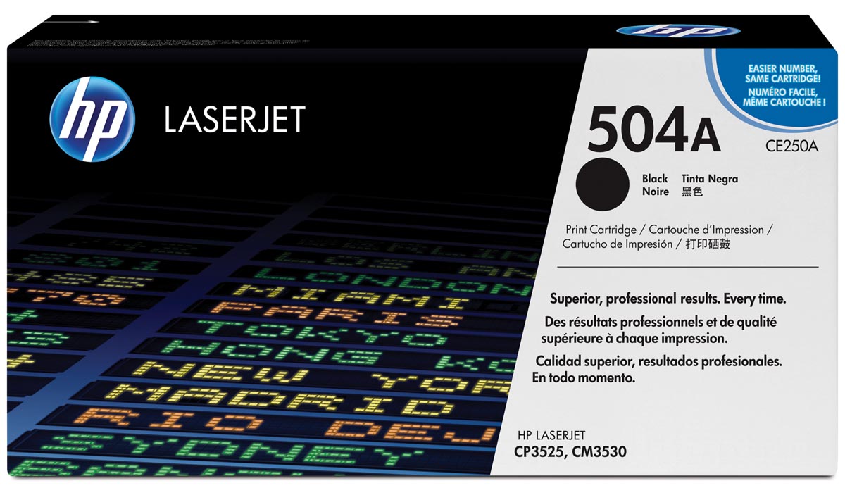 HP toner 504A, 5 000 pagina's, OEM CE250A, zwart