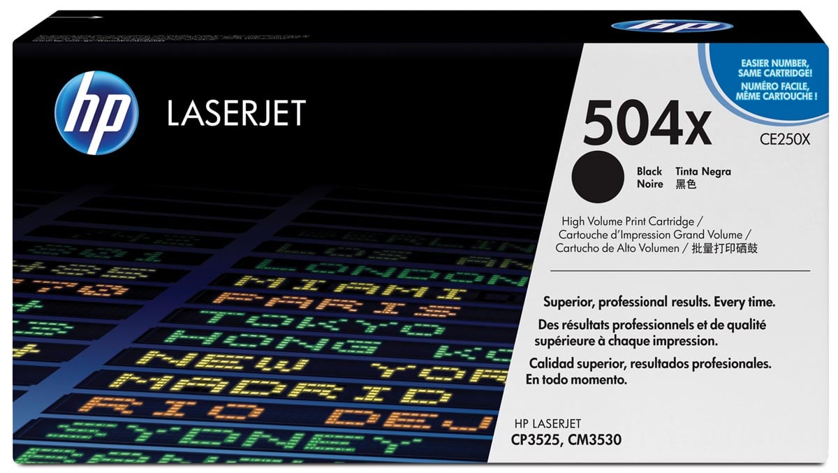 HP toner 504X, 10 500 pagina's, OEM CE250X, zwart