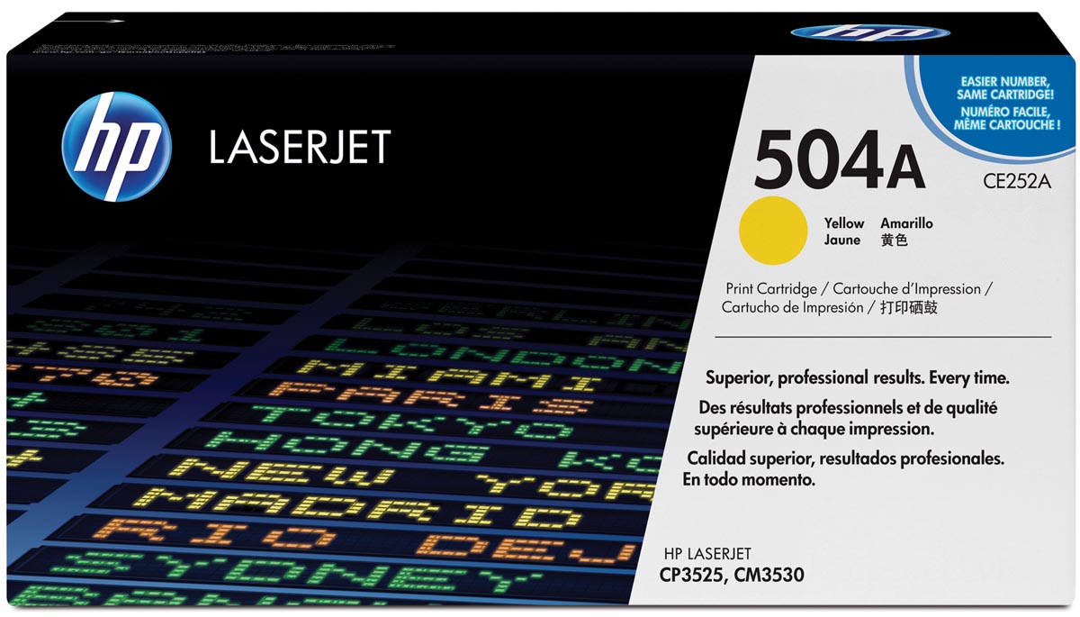HP toner 504A, 7 000 pagina's, OEM CE252A, geel