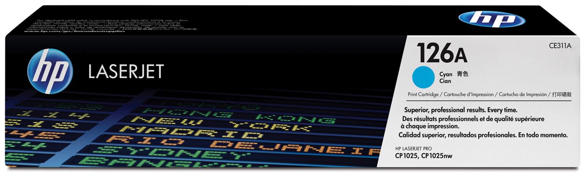 HP toner 126A, 1 000 pagina&apos;s, OEM CE311A, cyaan afbeelding