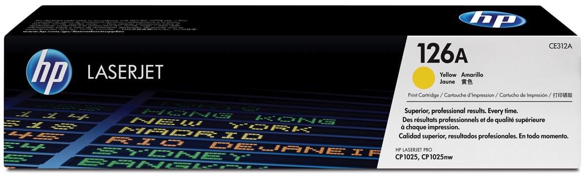 HP toner 126A, 1 000 pagina&apos;s, OEM CE312A, geel afbeelding