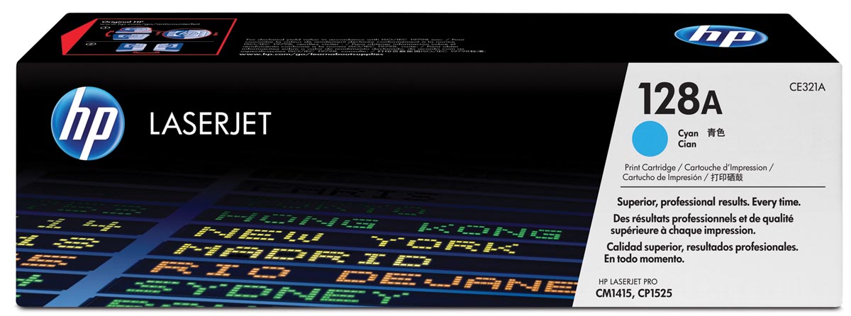 HP toner 128A, 1 300 pagina&apos;s, OEM CE321A, cyaan
