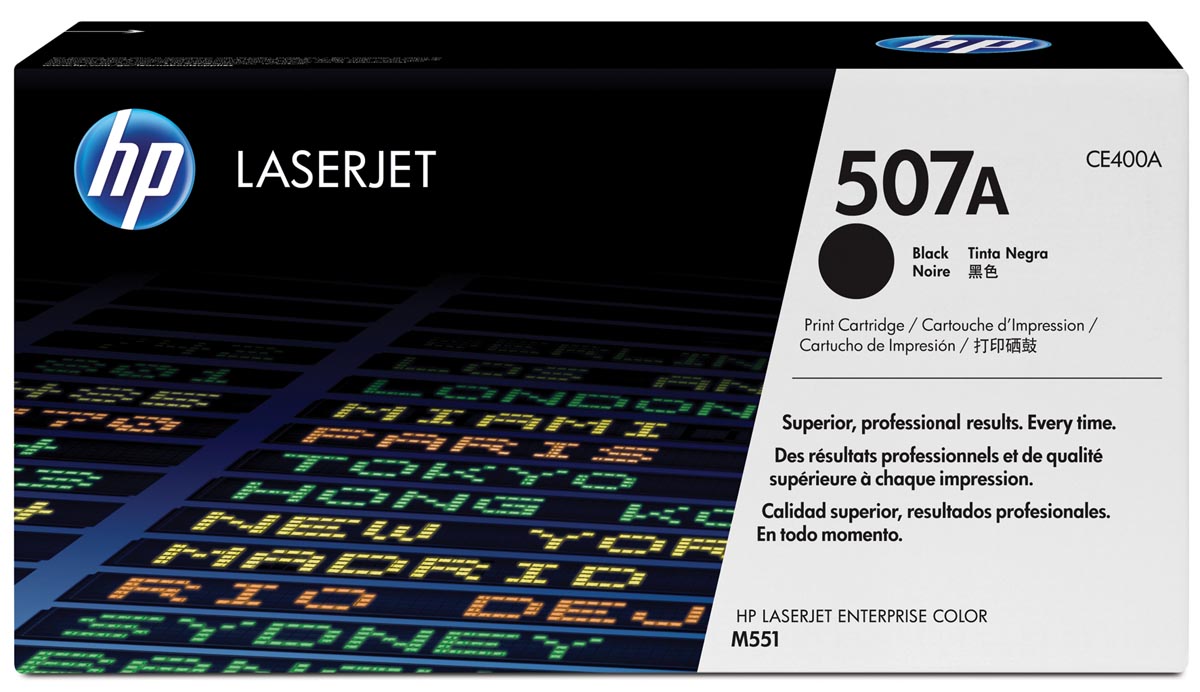 HP toner 507A, 5 500 pagina&apos;s, OEM CE400A, zwart afbeelding