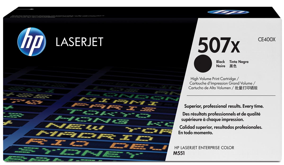 HP toner 507X, 11 000 pagina&apos;s, OEM CE400X, zwart afbeelding