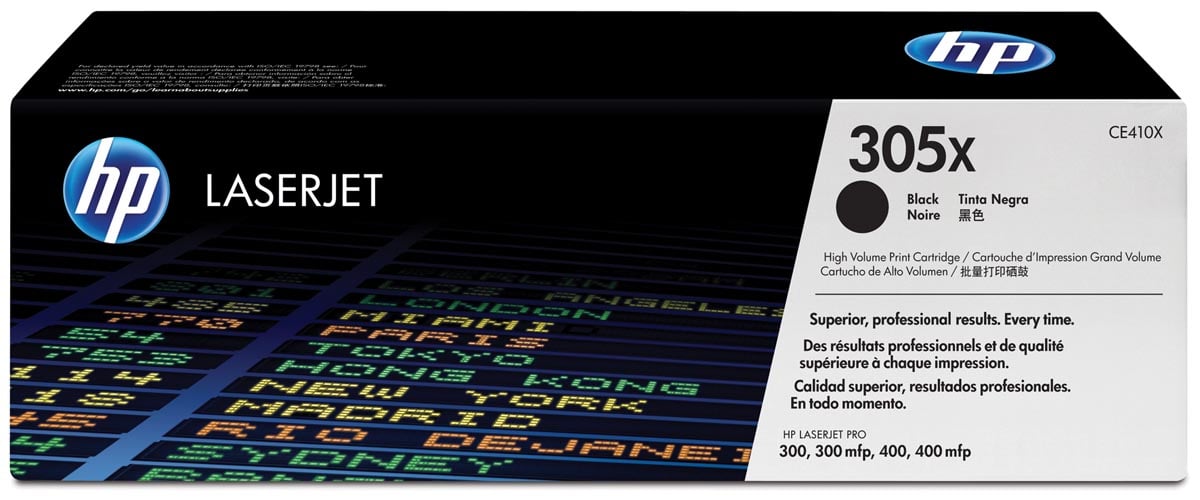 HP toner 305X, 4 000 pagina&apos;s, OEM CE410X, zwart afbeelding