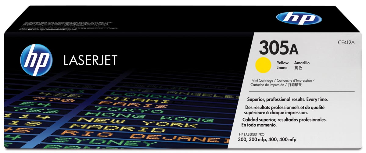 HP toner 305A, 2 600 pagina&apos;s, OEM CE412A, geel afbeelding
