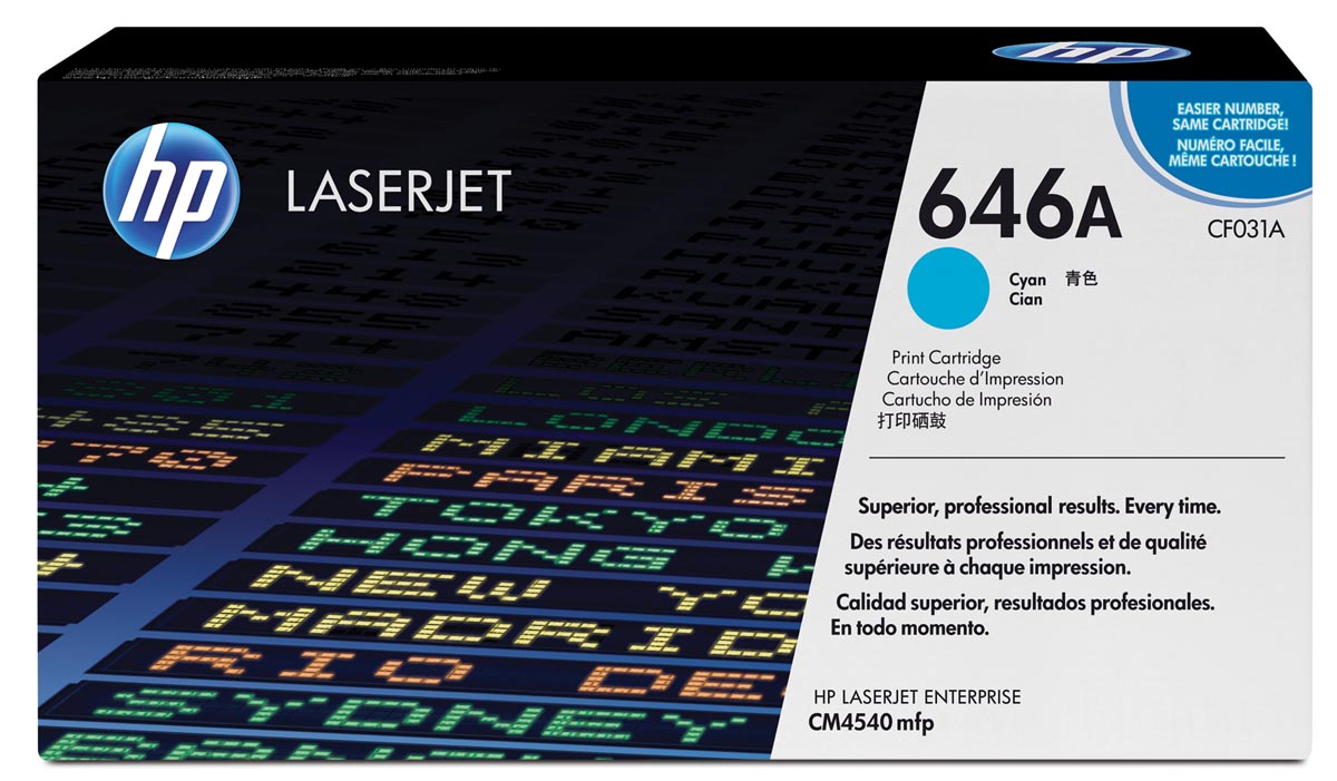 HP toner 646A, 12 500 pagina's, OEM CF031A, cyaan