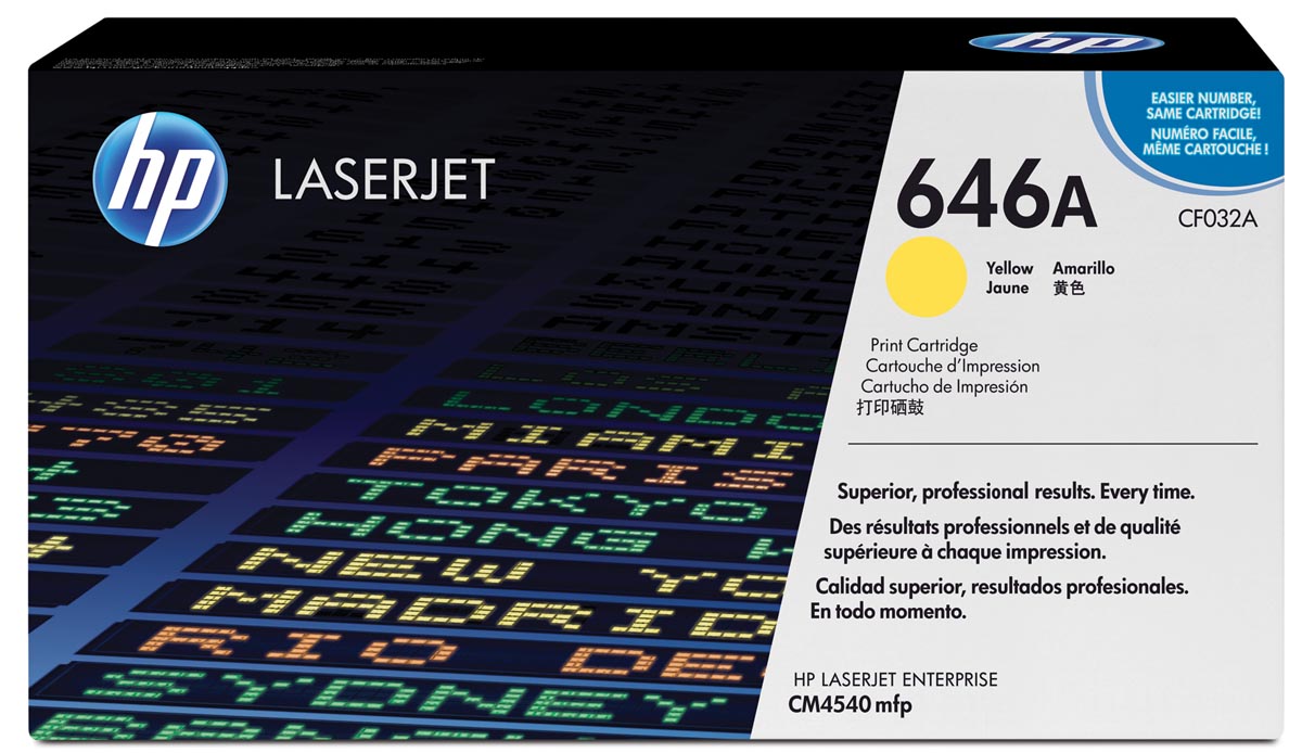 HP toner 646A, 12 500 pagina's, OEM CF032A, geel
