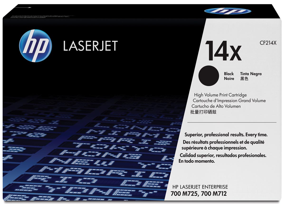 HP toner 14X, 17 500 pagina's, OEM CF214X, zwart