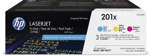 HP toner 201X, 3 x 2.300 pagina's, OEM CF253XM, 3 kleuren