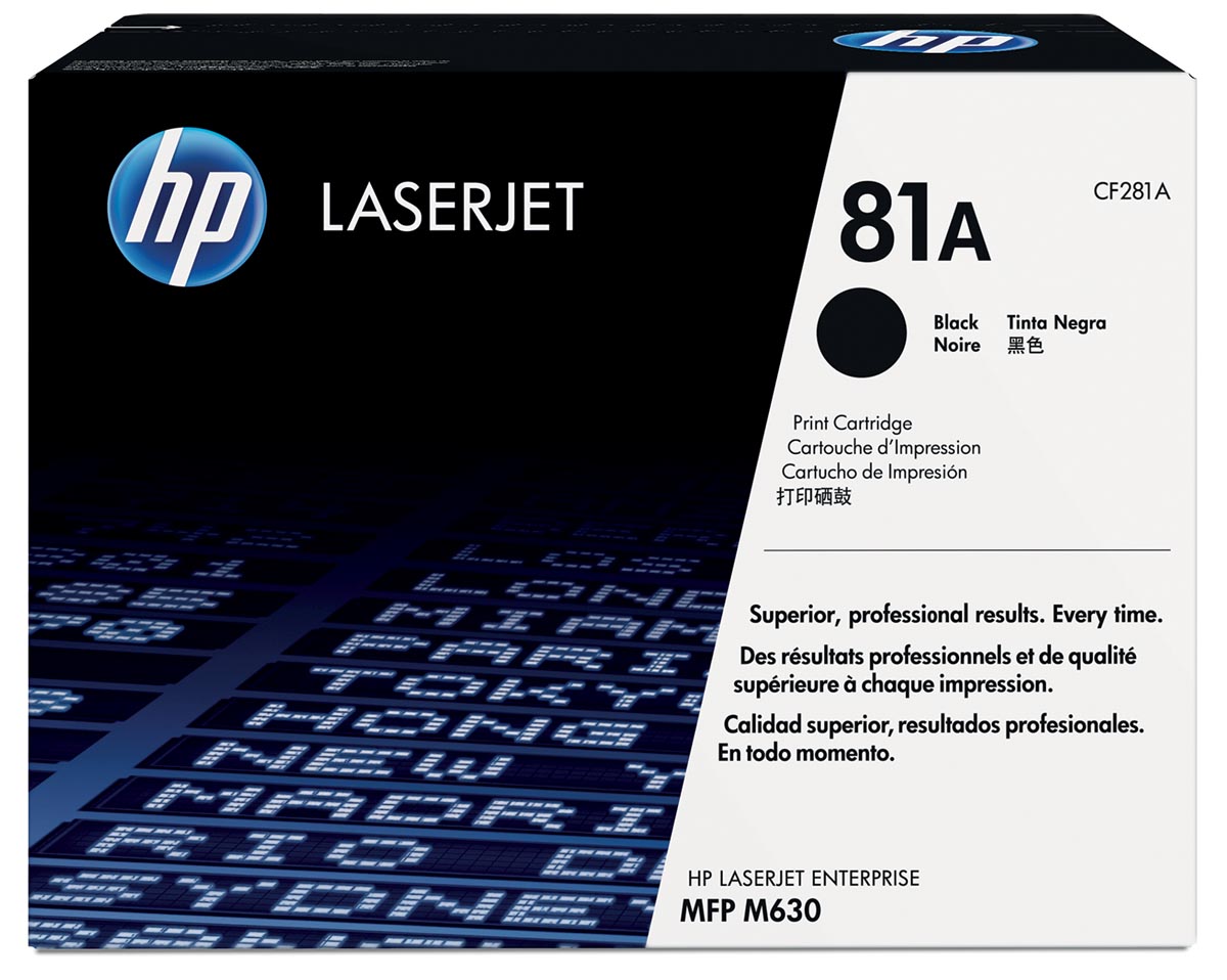 HP toner 81A, 10 500 pagina's, OEM CF281A, zwart HP toner 81A, 10 500 pagina's, OEM CF281A, zwart