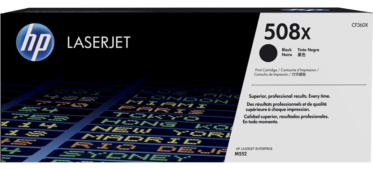 HP toner 508X, 12 500 pagina&apos;s, OEM CF360X, zwart afbeelding