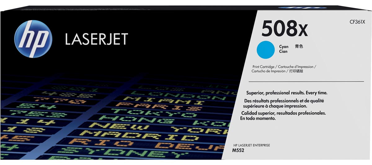 HP toner 508X, 9 500 pagina&apos;s, OEM CF361X, cyaan afbeelding