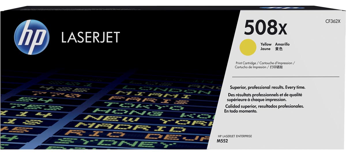 HP toner 508X, 9 500 pagina&apos;s, OEM CF362X, geel afbeelding