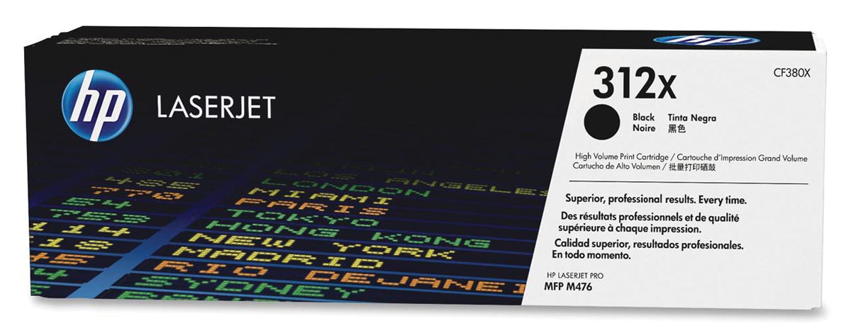 HP toner 312X, 4 400 pagina&apos;s, OEM CF380X, zwart afbeelding