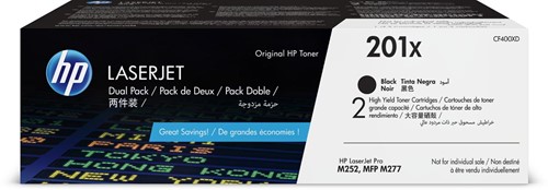 HP toner 201X, 2 x 2.800 pagina's, OEM CF400XD, zwart, pak van 2 stuks